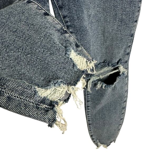 Good American Good Waist Good Crop Jeans Distressed Medium Wash Size 6 - Picture 8 of 15